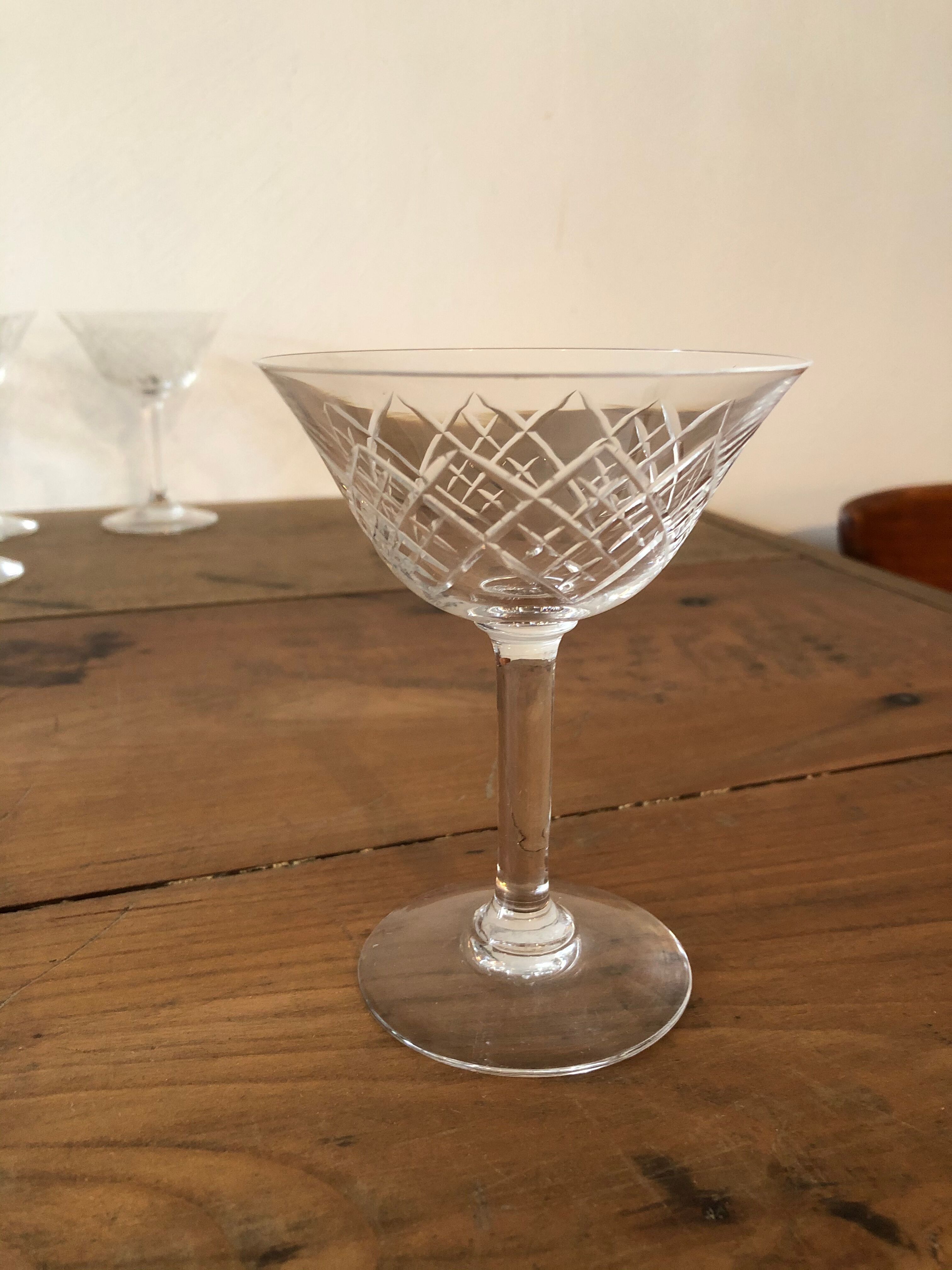 10 Silver crystal champagne glasses.