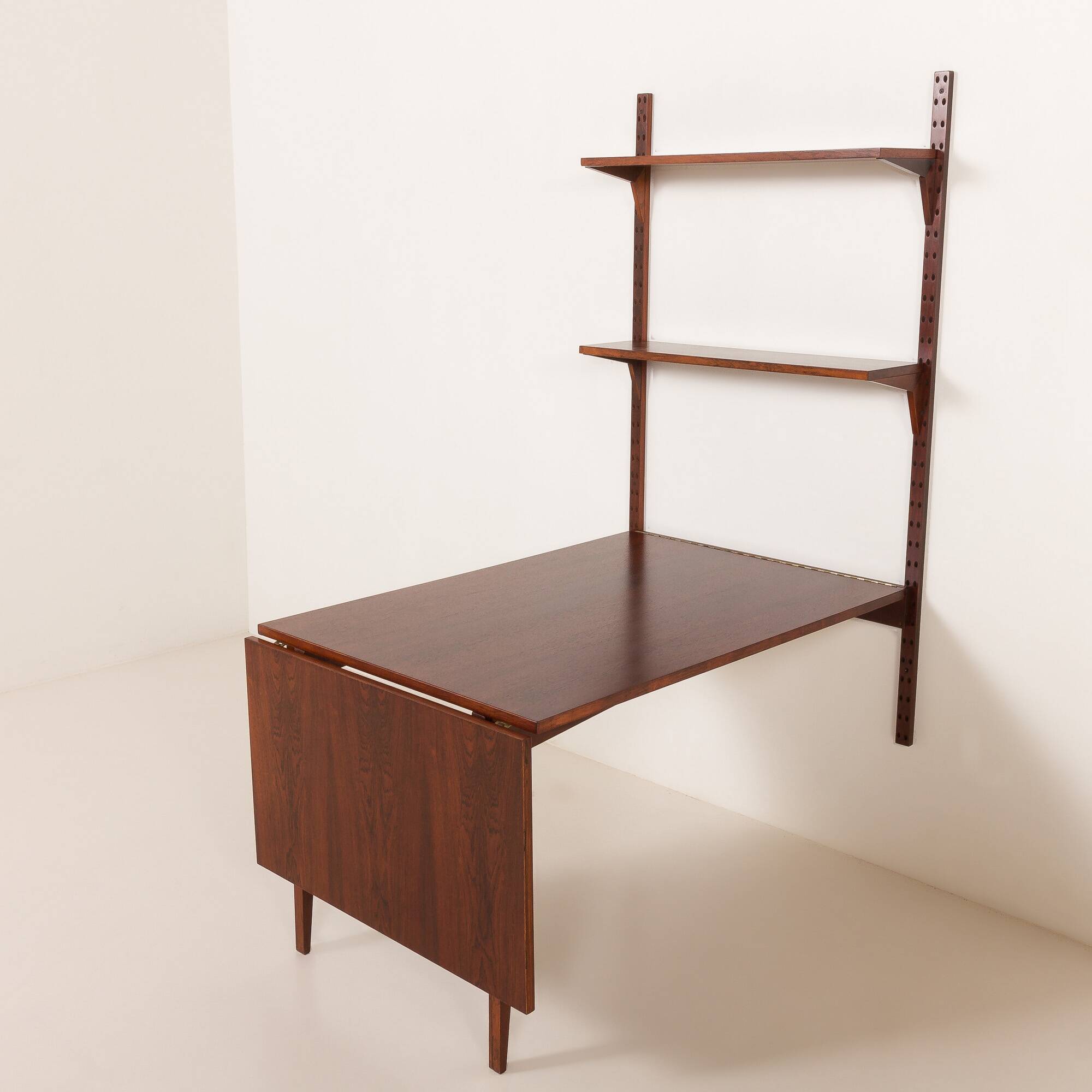 Poul Cadovius shelving wall unit with extendable  desk or a table for Cado,
