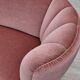 1970s, Danish 2-seater curved sofa, original salmon pink furniture velour.