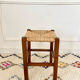 Tabouret bois paillé vintage