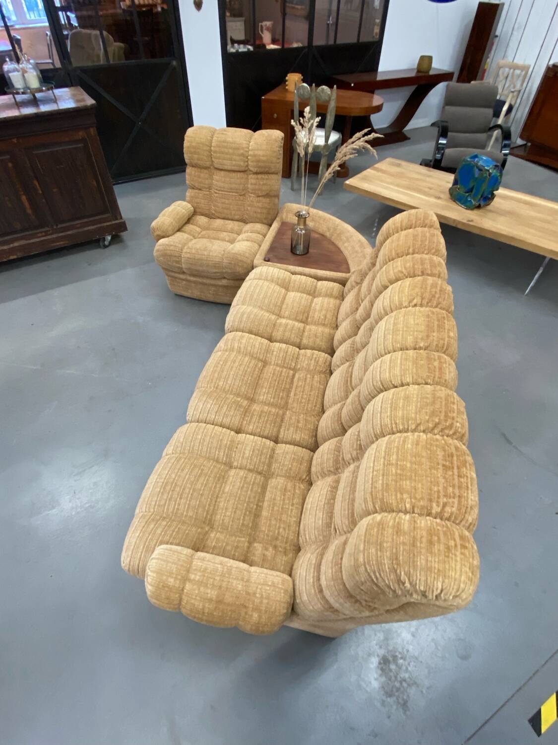 Salon modulable vintage en tissu