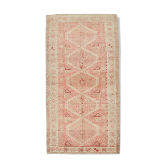 Geometric handmade oushak rug 226x121cm
