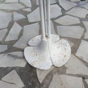 Garden or bistro table with steel and fiberglass base and top, circa 1970