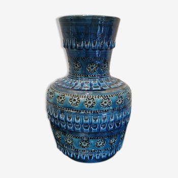 Vase bleu signé Aldo Londi