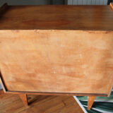 Vintage rattan wood chest of drawers