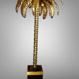 "jansen" style lamp in the shape of a palm tree in golden metal, 181 cm tall