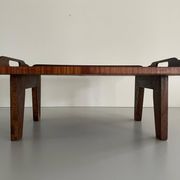 Table basse en bois avec joli motif carré  Plateau de service, années 1960, Allemagne