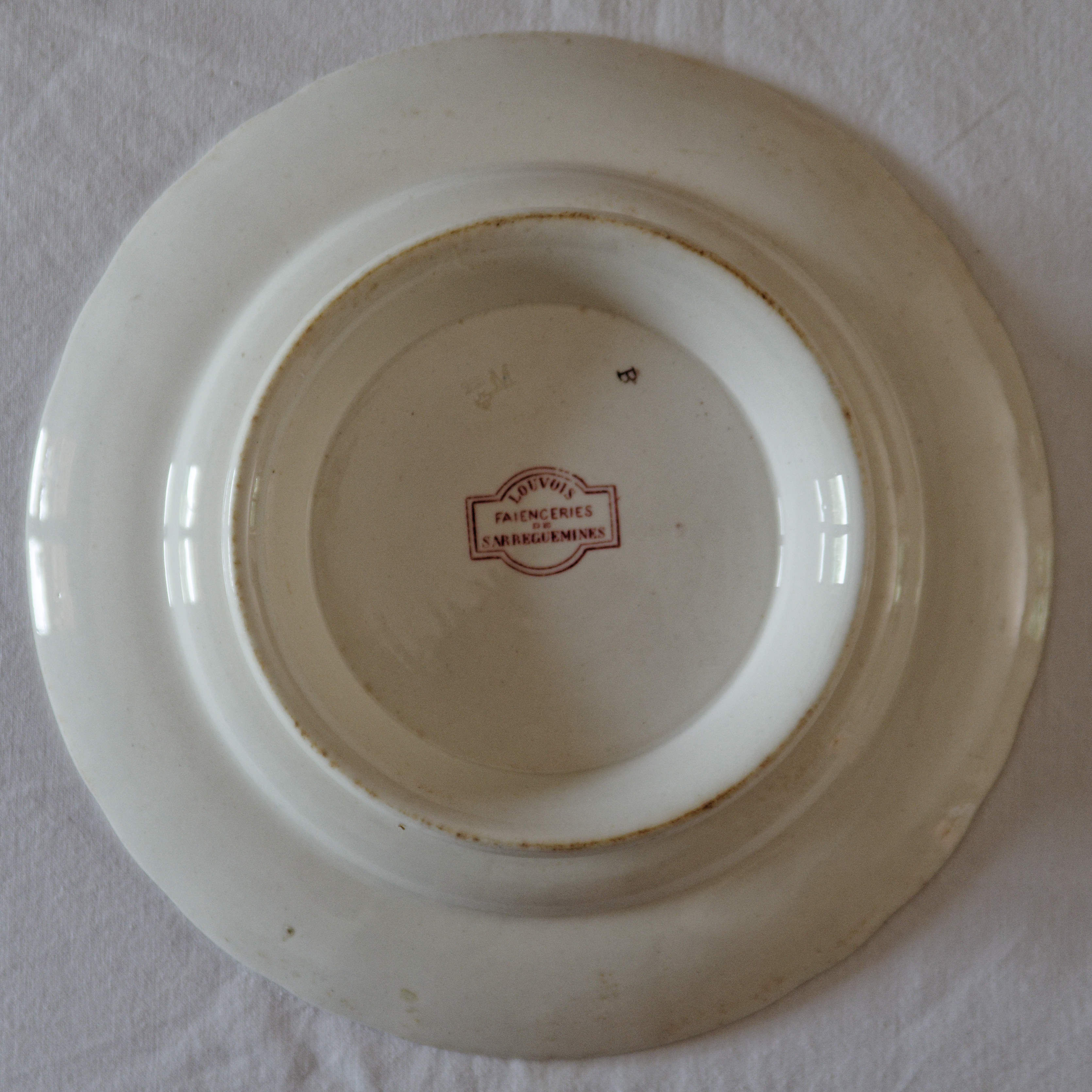 Plate on iron earth stand sarreguemines model louvois
