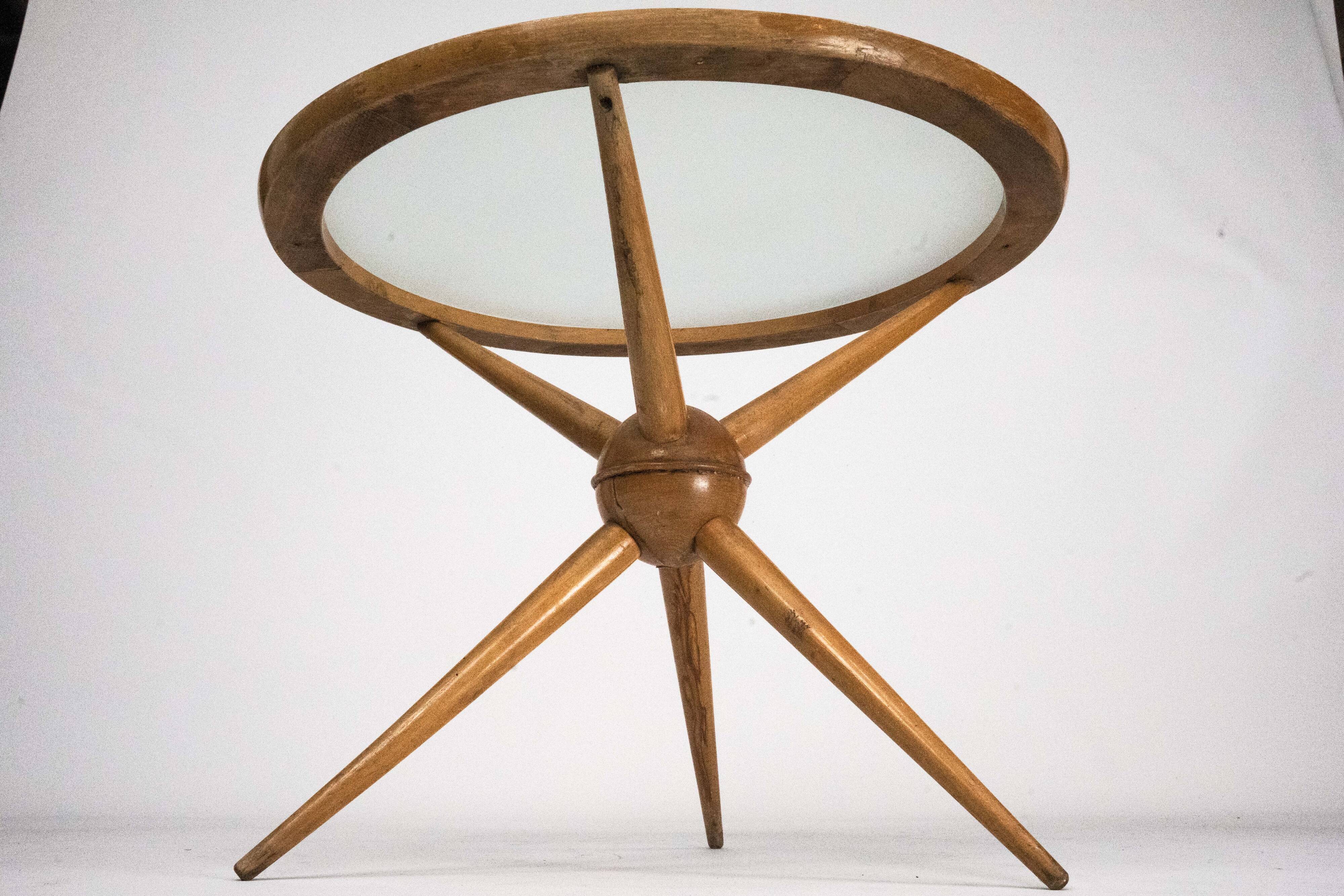 Mid-century round coffee table by Cesare Lacca, Italy, 1950s.