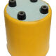 Ottoman stool leatherette yellow vintage 70s