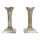 Pair of Antique Silver Plated Corinthian Candlesticks