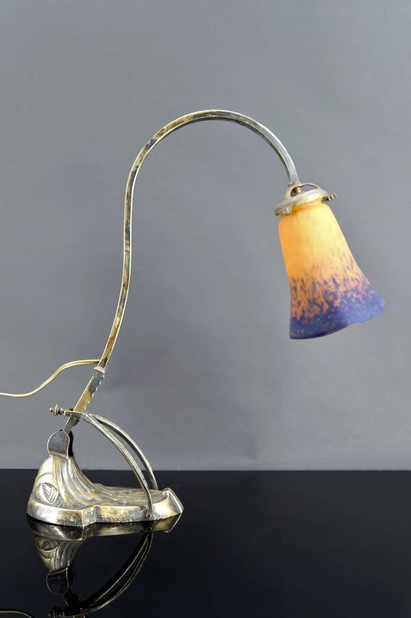 Lampe de bureau Art Nouveau / Art Déco – Muller Frères, France, vers 1910