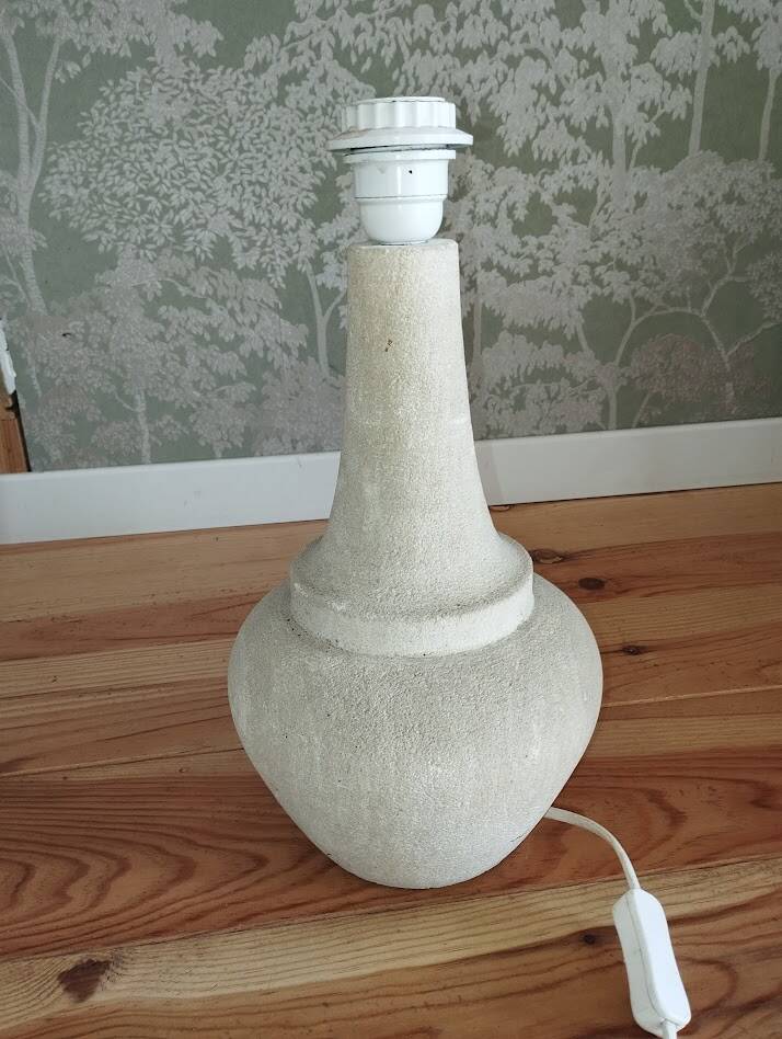 pied de lampe vintage en grès chamotté