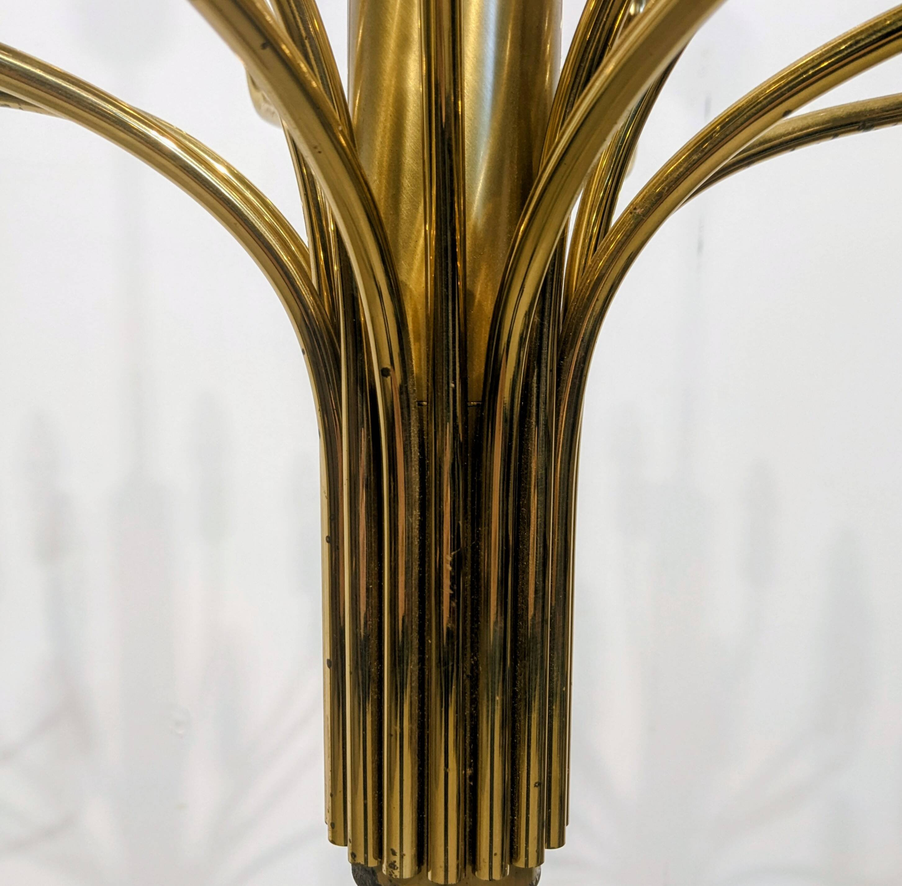 Brass chandelier with 16 lights, 1970s.