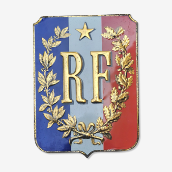 Plaque en tôle porte drapeau republique française