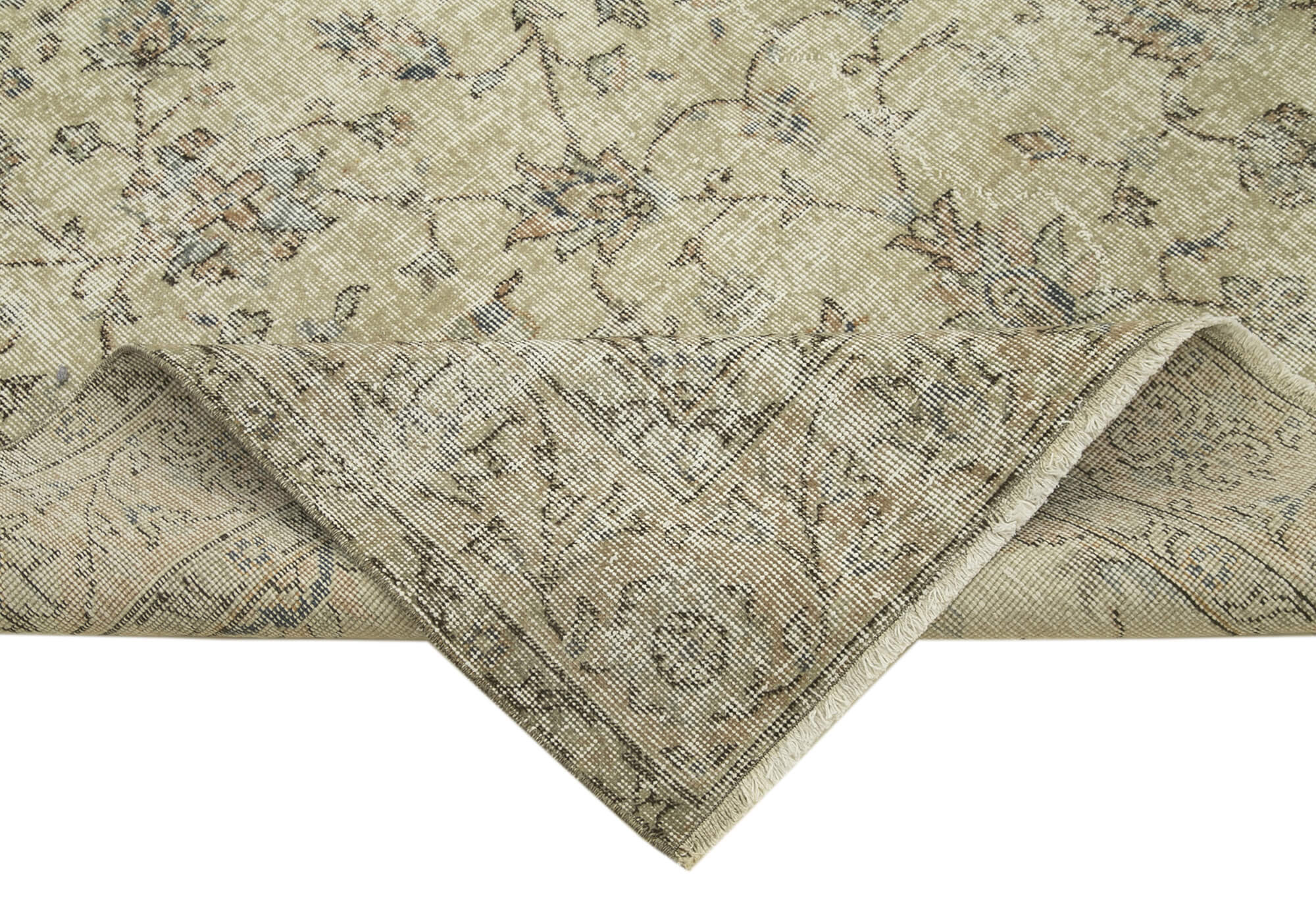 Handmade oriental beige carpet 182 cm x 271 cm