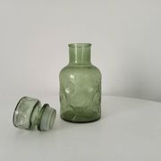 Carafe vintage années 60 en verre moulé bullé