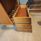 Vintage 1950 oak chest of drawers with pyramidal drawers