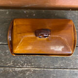 Beurrier Ancien ST CLEMENT Céramique Marron Made In France Vintage #D8