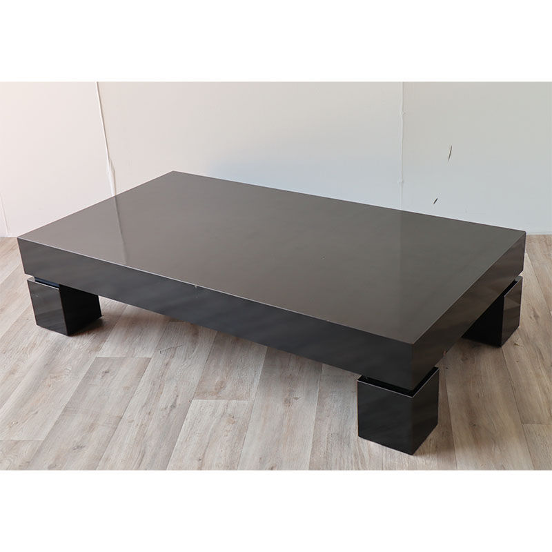 Modernist coffee table in black lacquered wood 1970