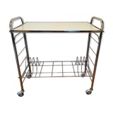 Vintage wheeled service in chrome-plated metal