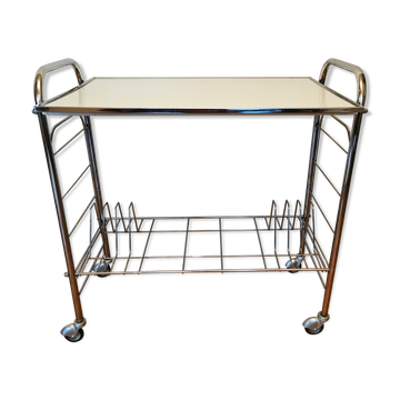 Vintage wheeled service in chrome-plated metal