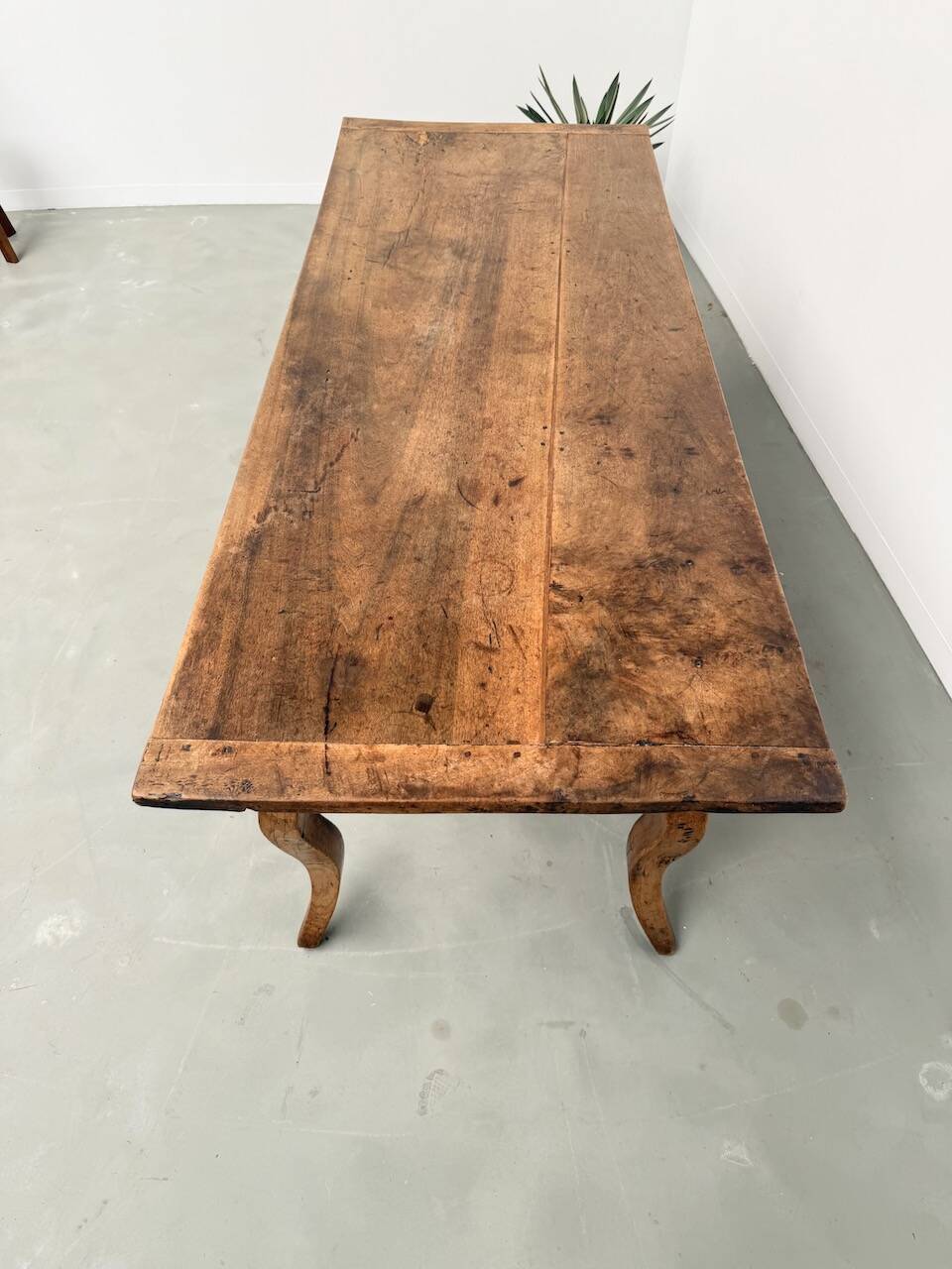 19th century walnut drapery table 2m1