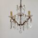 Small chandelier cage with pendants and brass frame louis XV style
