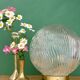 Vintage globe table lamp in ribbed glass
