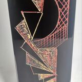 Vase cubiste a Riecke en verre coloré noir -50 cm