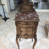 Louis XV type bedside table with marble top