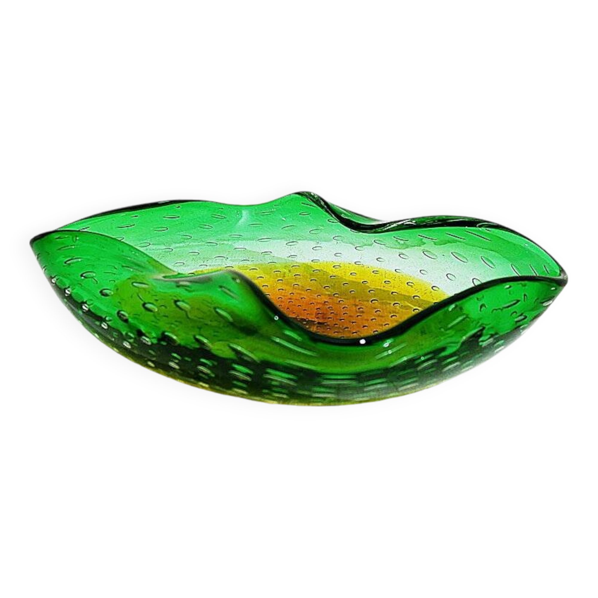 Murano glass ashtray bowl coated glass - 1960s