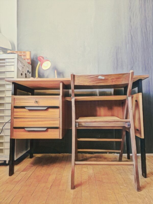 Bureau moderniste teck 1950,60