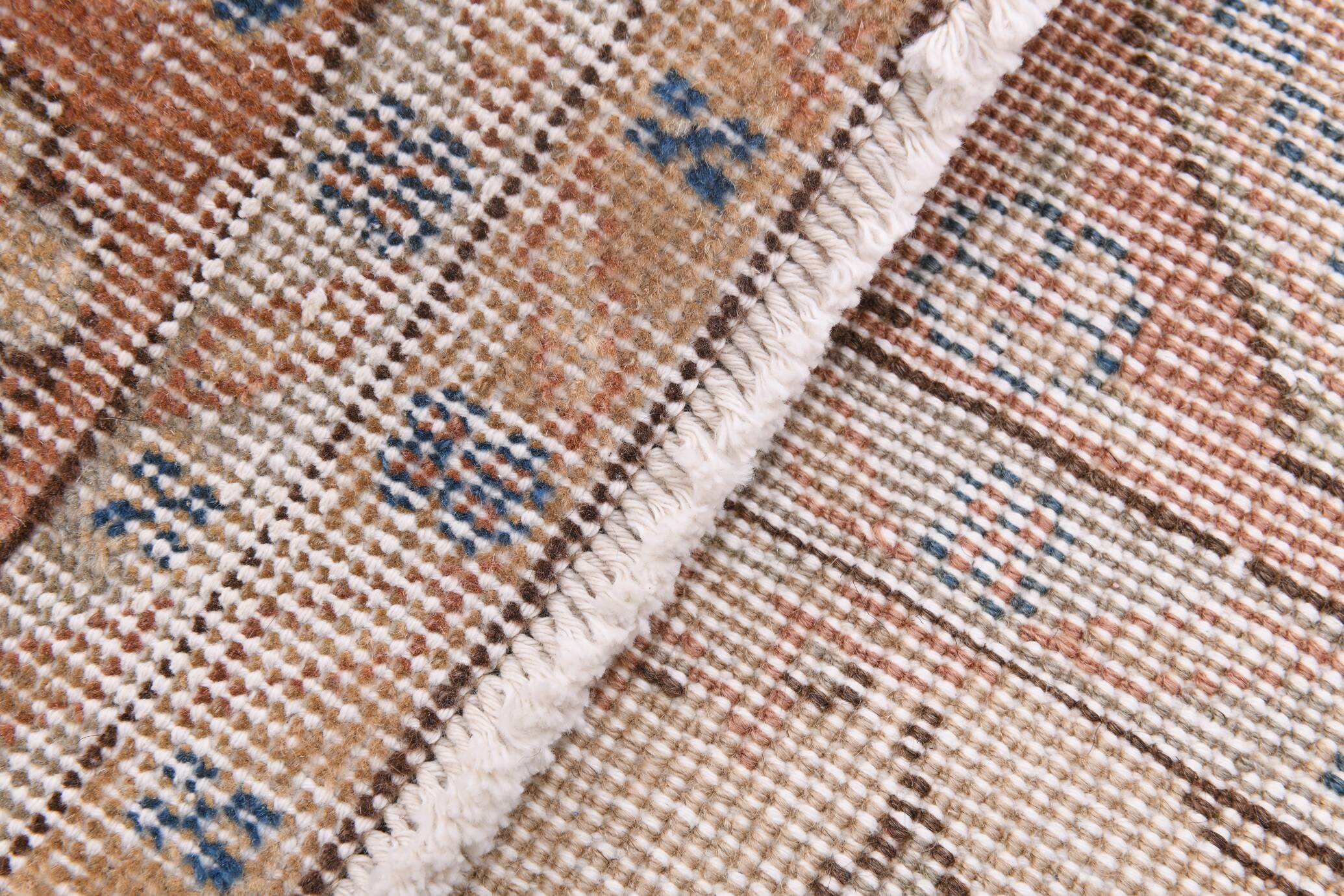 5x8 Rug For Farmhouse Room Blue Orange Vintage Rug, 162x262Cm SK 5165