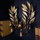 Pair of "Maison FlorArt" gilded metal wall lights - circa 1960.