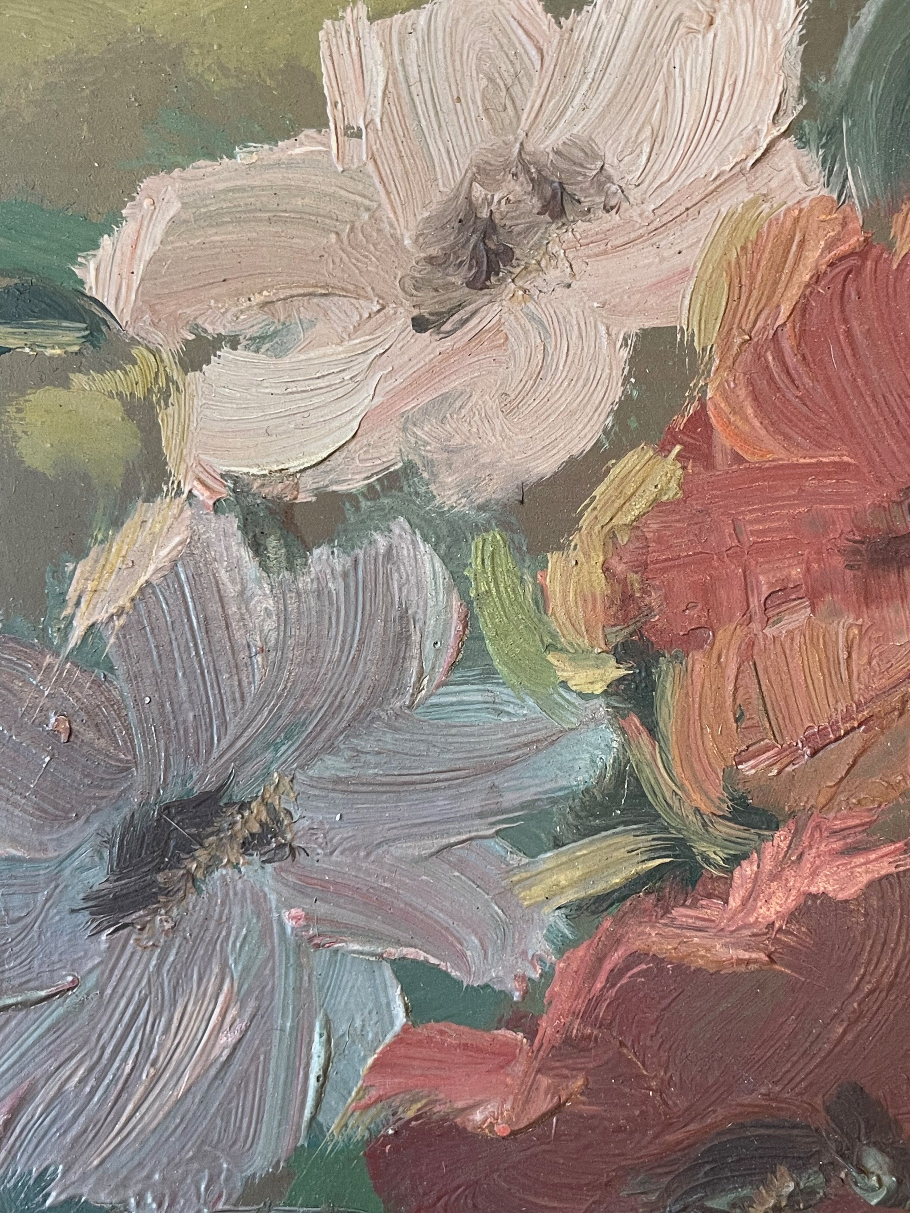 Painting old still life with flowers Still Life XXth