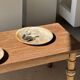 Petrified wood catchall, circular dish or plate in light beige D25 -3
