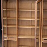 Majestic solid walnut wardrobe. Stamped work, late 19th century.