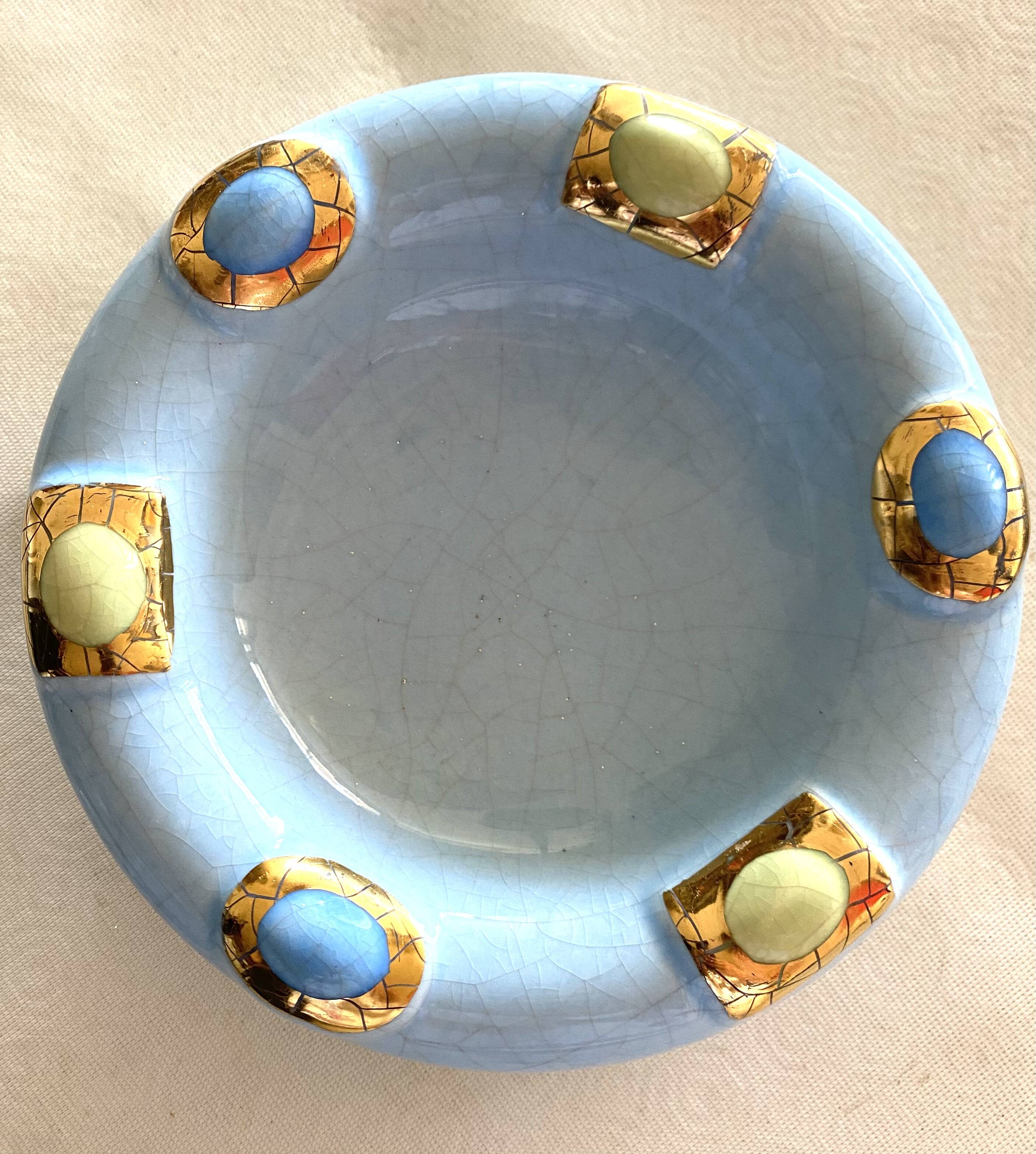 Longwy sky blue ashtray pocket emptier