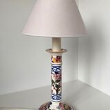 Pairs of lamps in fine Gien earthenware decorated by hand