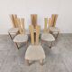 Set of 6 high back dining chairs, 1980s