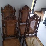 Four Henri II style chairs, from the years 1850-1900