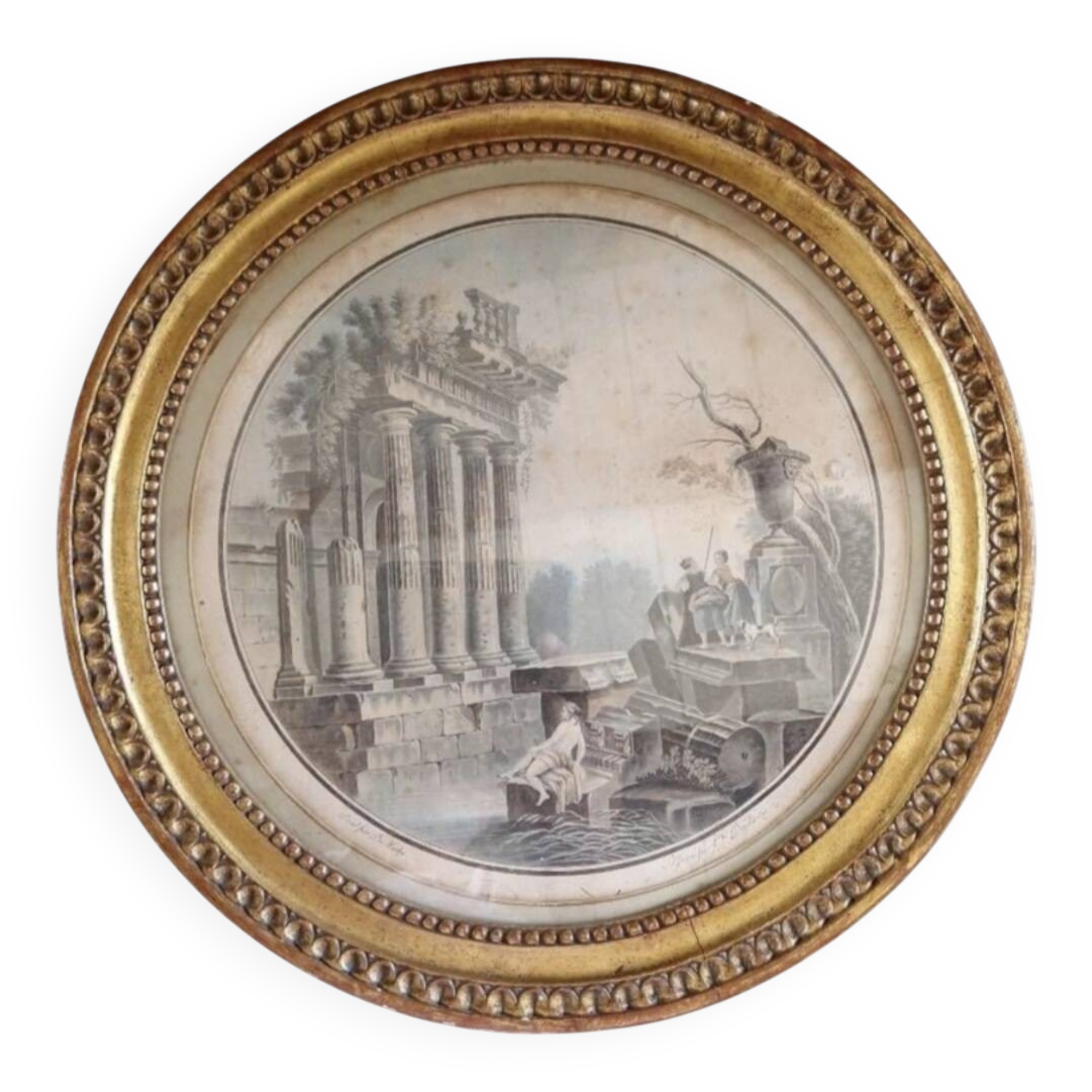 Engraving "Around Rome" by Descourbis and De Machy
