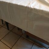 Antique sheet with embroidered initials