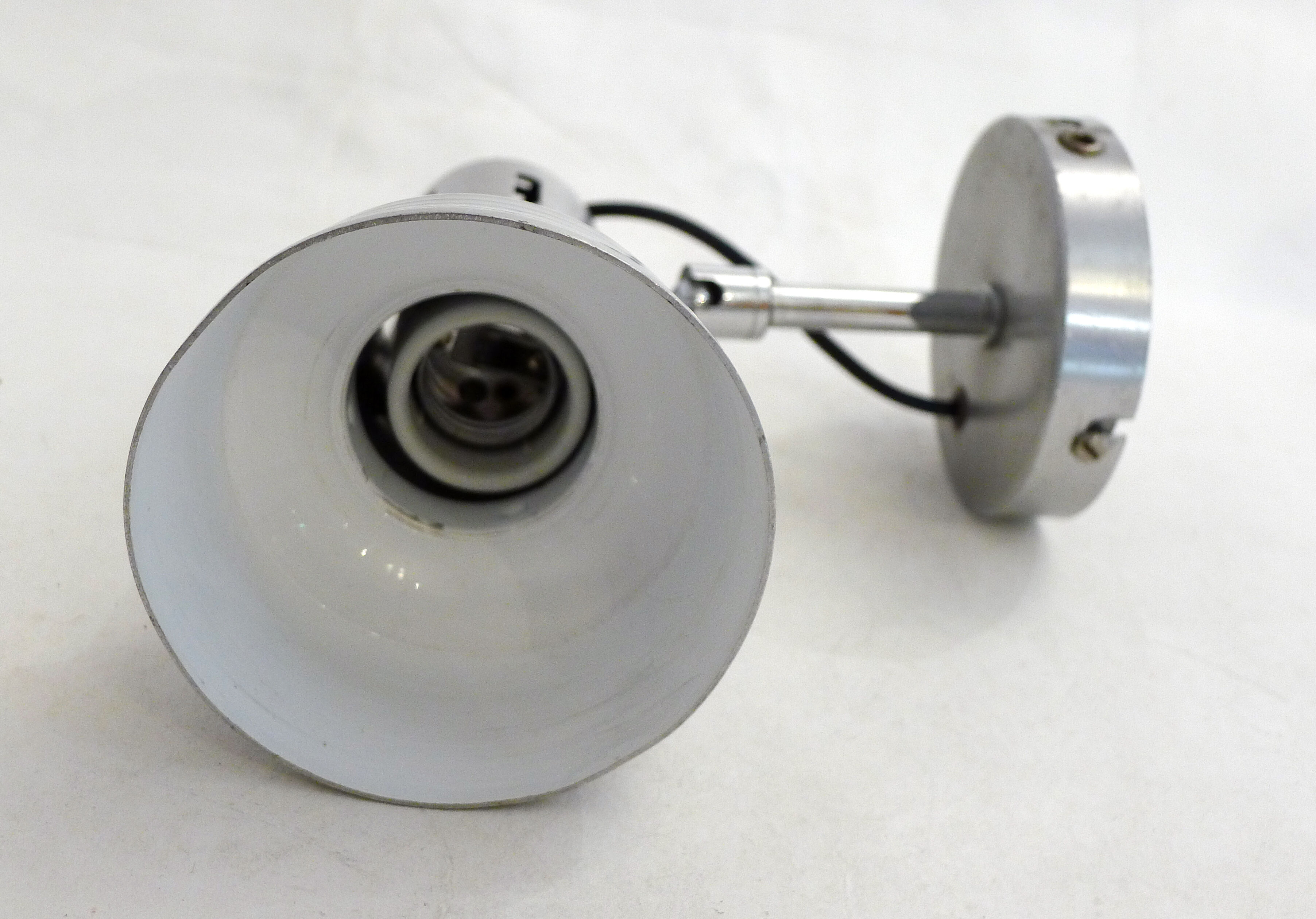 Brushed metal adjustable wall spotlight 1970s