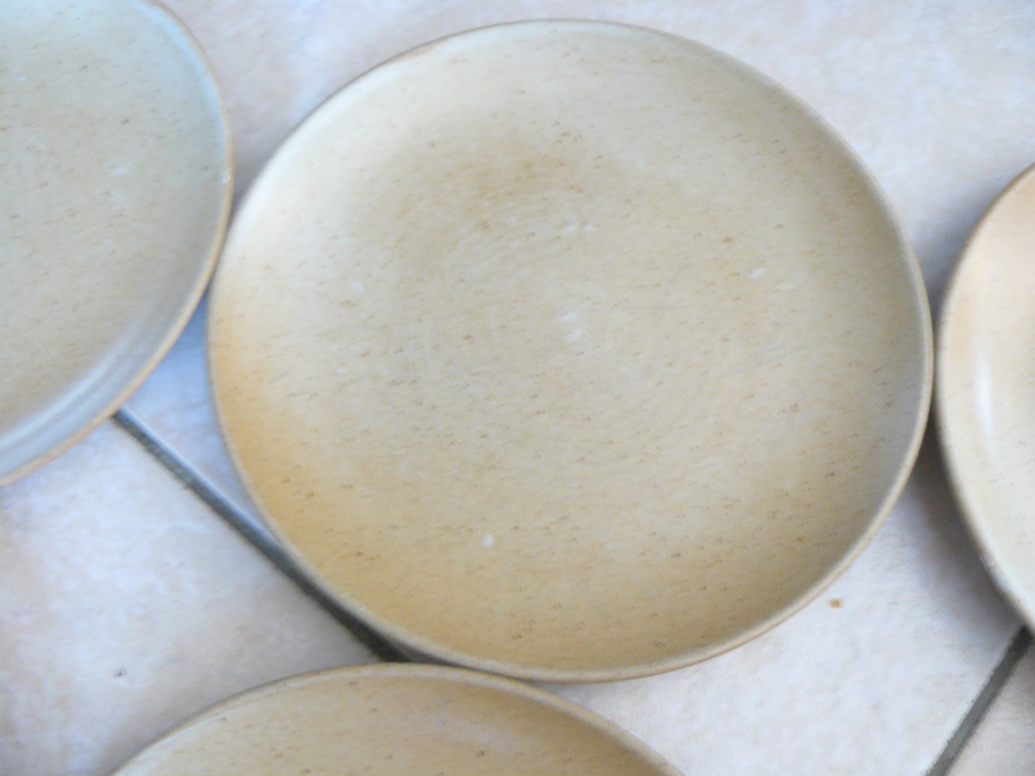 Set of 6 plates dessert sandstone village France