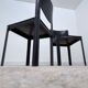Set of 6 Matteo Grassi chairs in black leather – Italian design