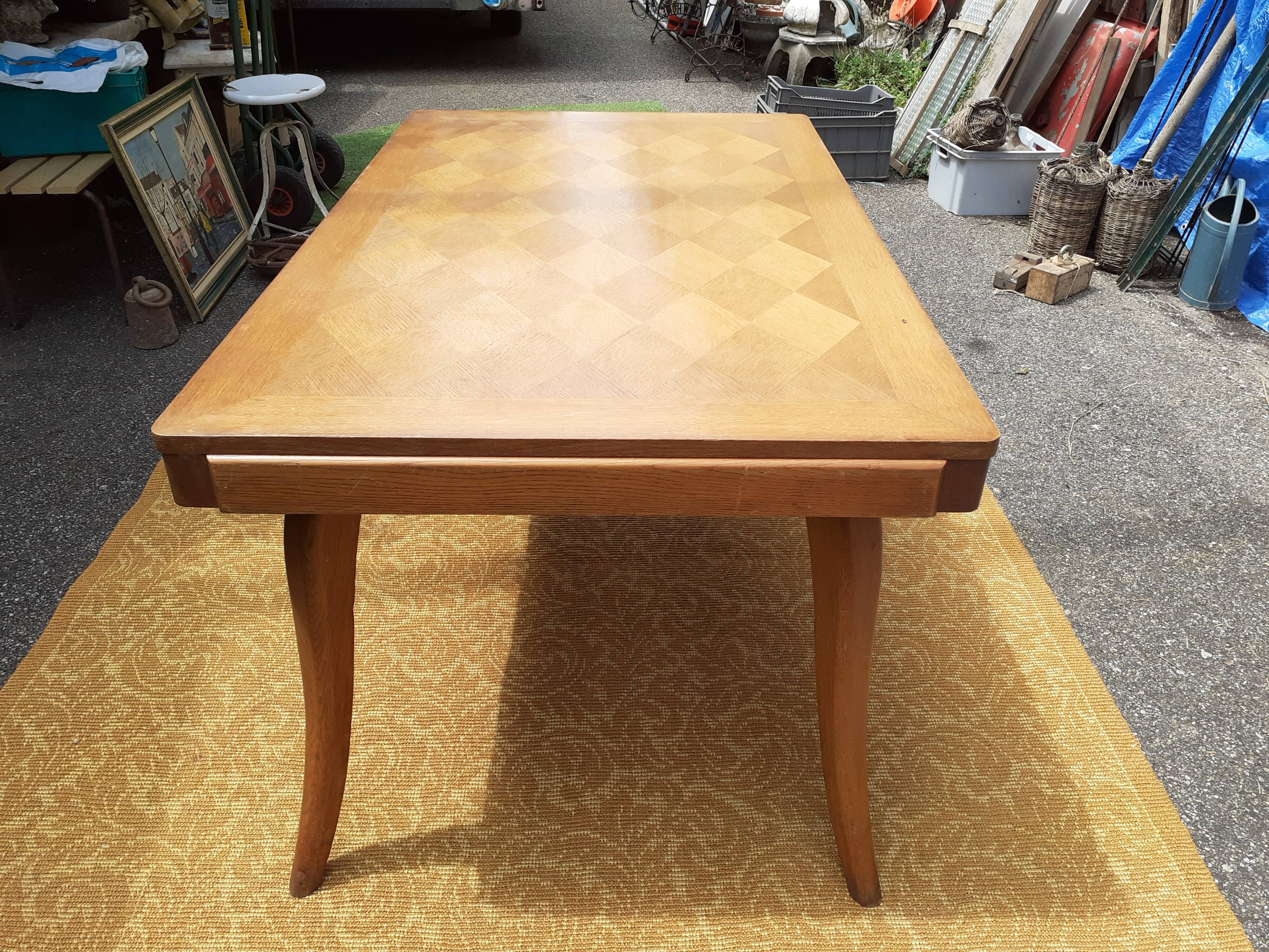 Table de salle à manger vintage 50/60 en chêne massif