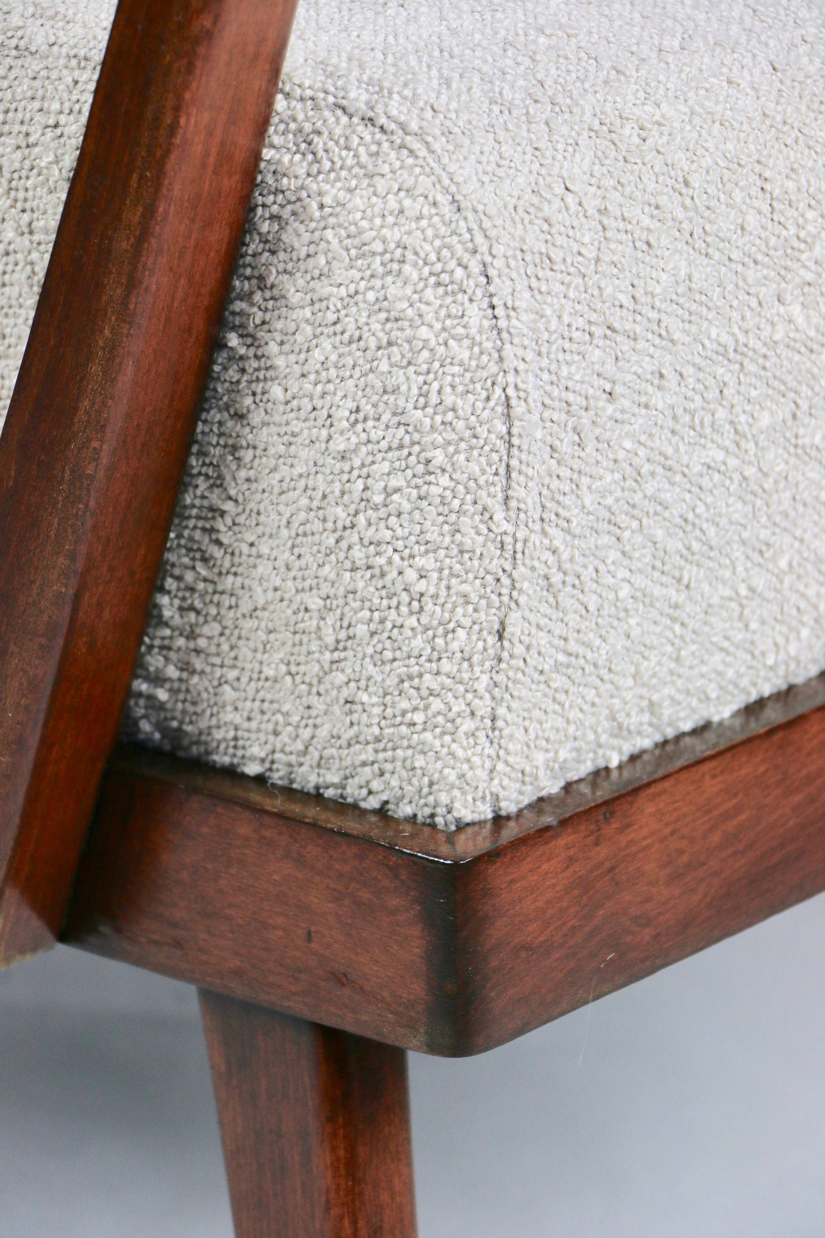 Art Deco Beige Boucle Armchair, 1960s