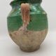 Old green glazed earthenware jam pot France 19th century